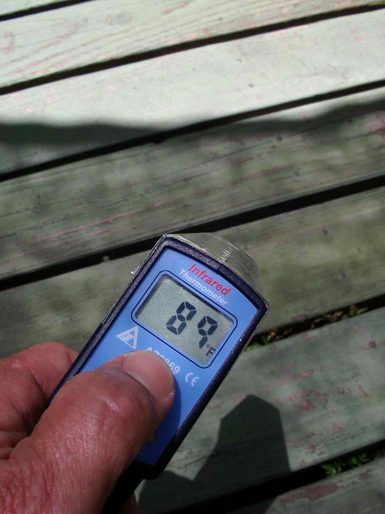 151 surface temp exposed to sun