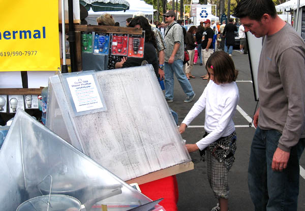 The first public demonstration of the ClearDome Solar Still Water Purifier at San Diego's EarthFair 2007